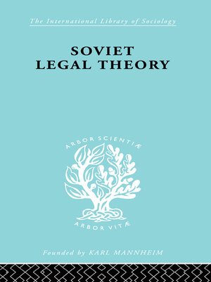 cover image of Soviet Legal Theory    Ils 273
